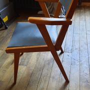 Paire de fauteuils bridge gris