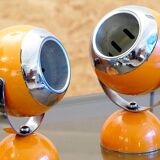 Paire de lampes eyeball orange space age