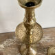 Pair of engraved brass candle holders