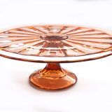 Art Deco glass display cake dish