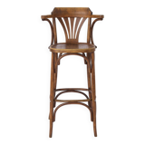 1 Vintage Wooden Irish Pub High Stools with Bentwood Technique 1960s-1970s