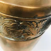Art Nouveau Wrought and Hammered Brass Vase from WMF, Germany 1920s