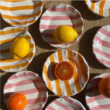 Pink striped plate