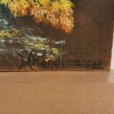 Painting, Oil signed Mhardonnereau 1968. Flowers