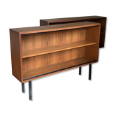 Bibliothèque vitrine basse en teck vintage