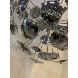 Lustre spoutnik contemporain italien en laiton fait à la main