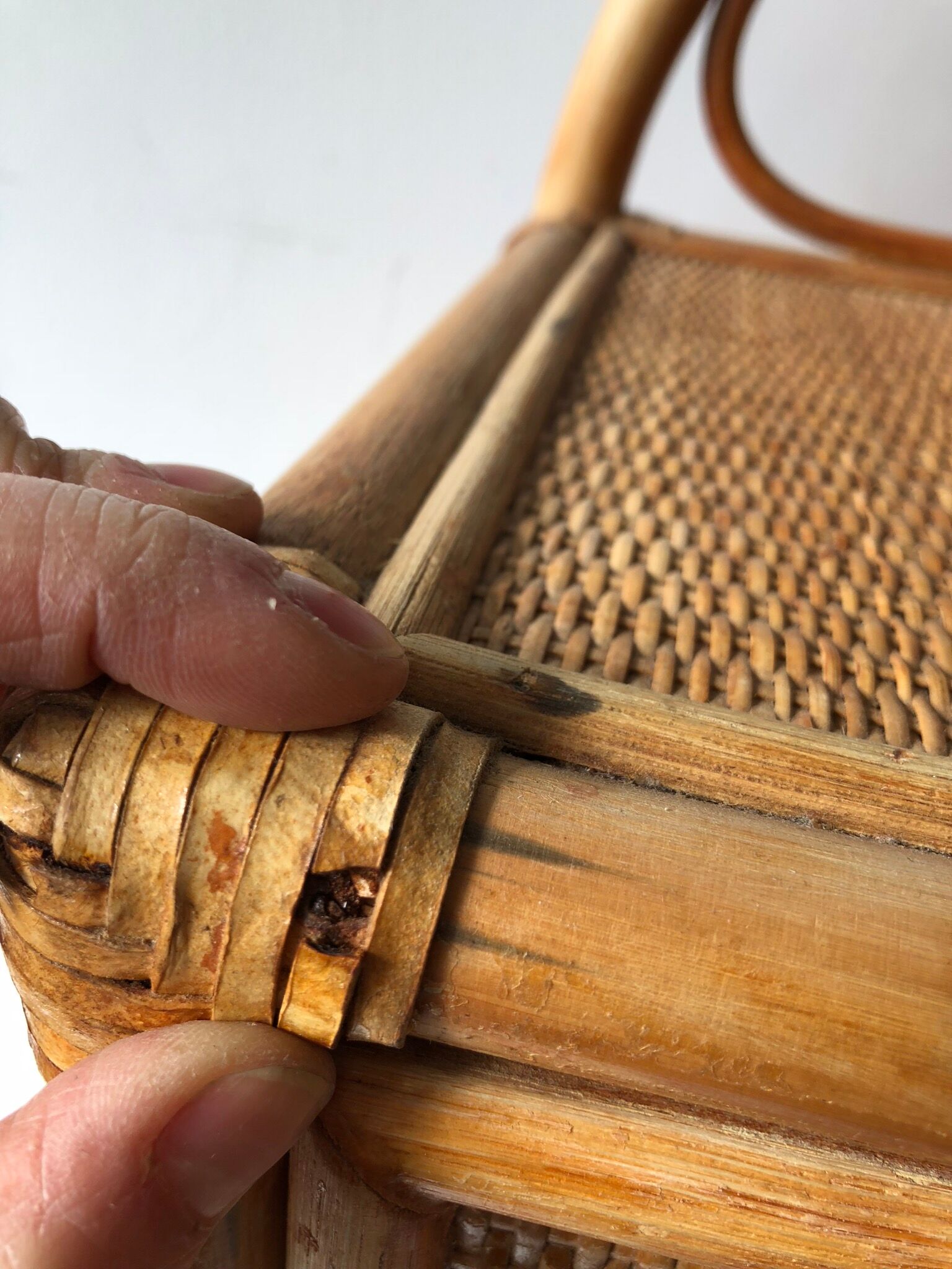 Vintage rattan bedside