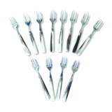 Service 12 dessert forks in horn and pie shovel