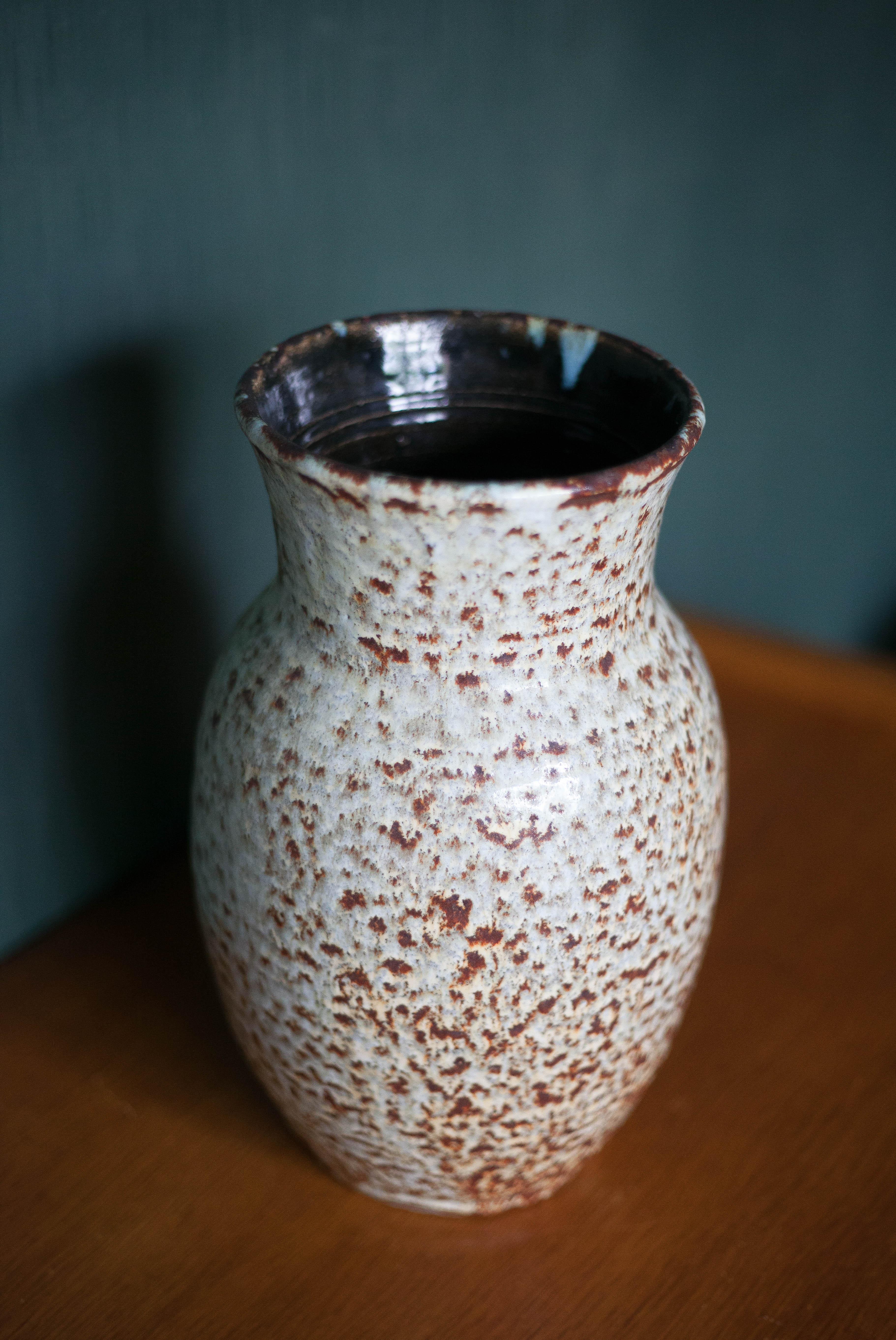 Speckled ceramic vase, west germany