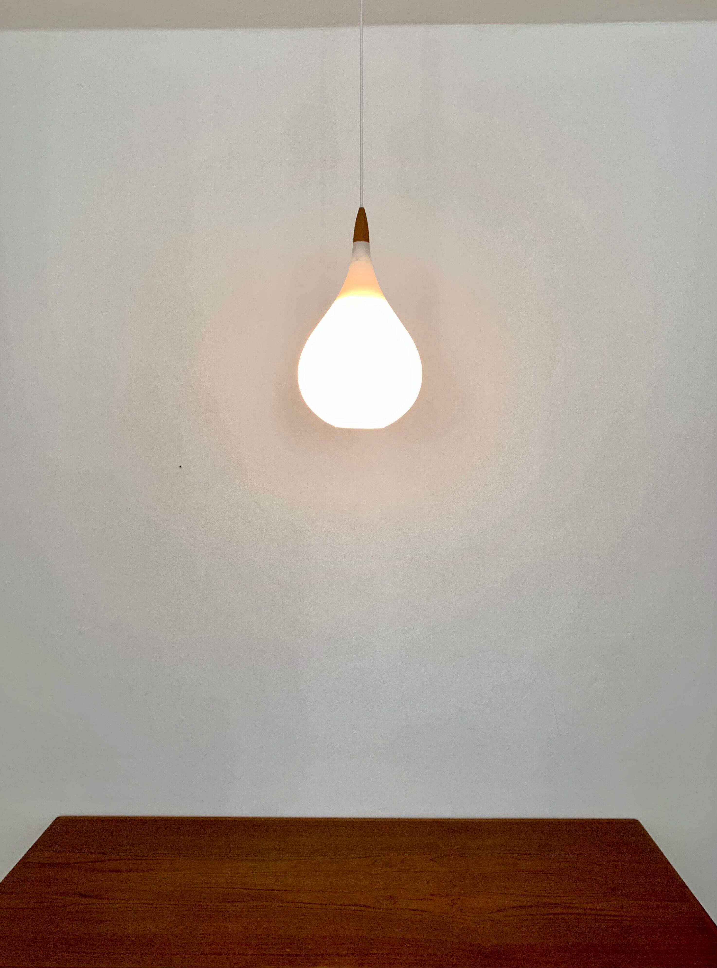 Set of 2 Swedish Opaline Pendant Lamps by Uno and Östen Kristiansson for Lu