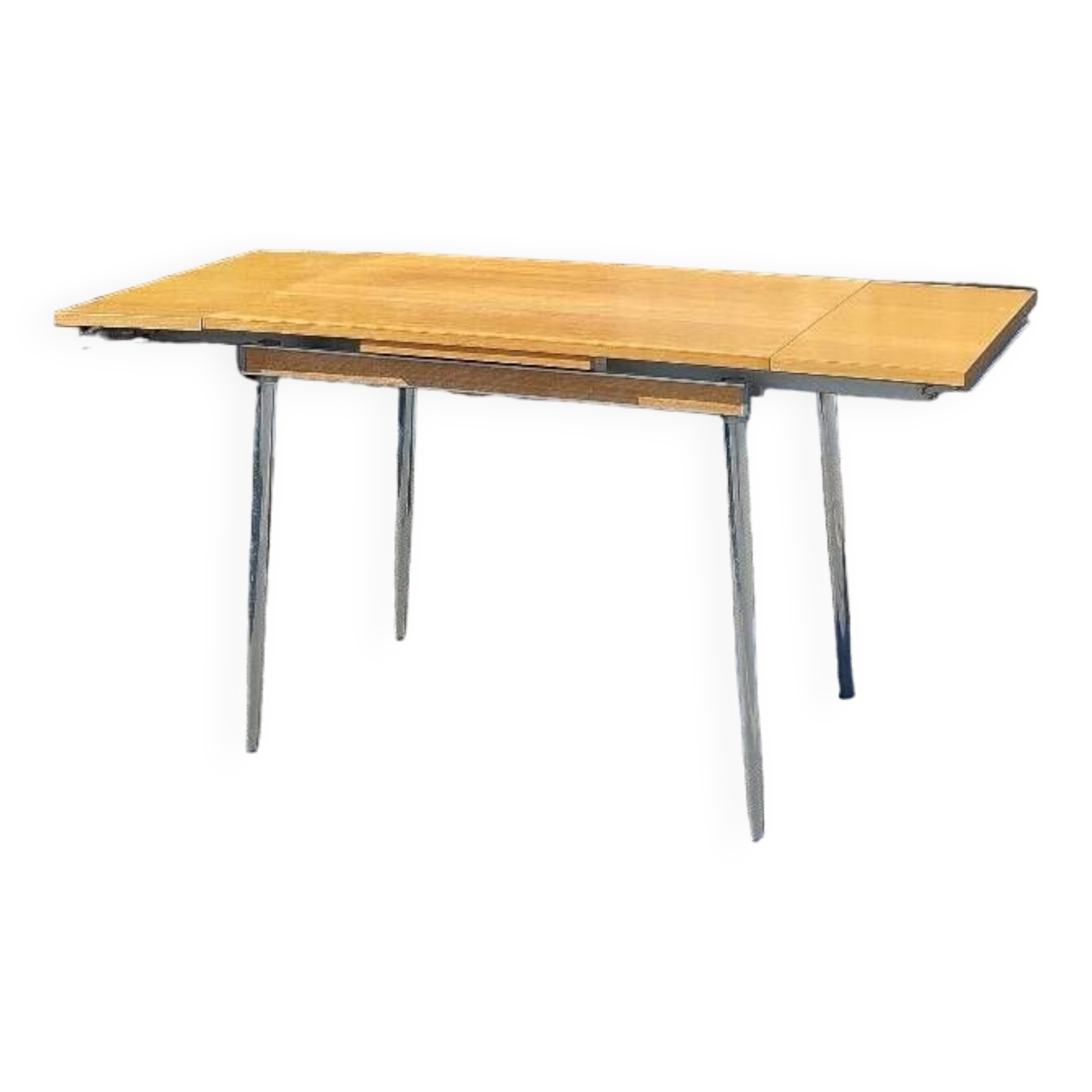 70' wood and chrome kitchen table