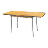 70' wood and chrome kitchen table