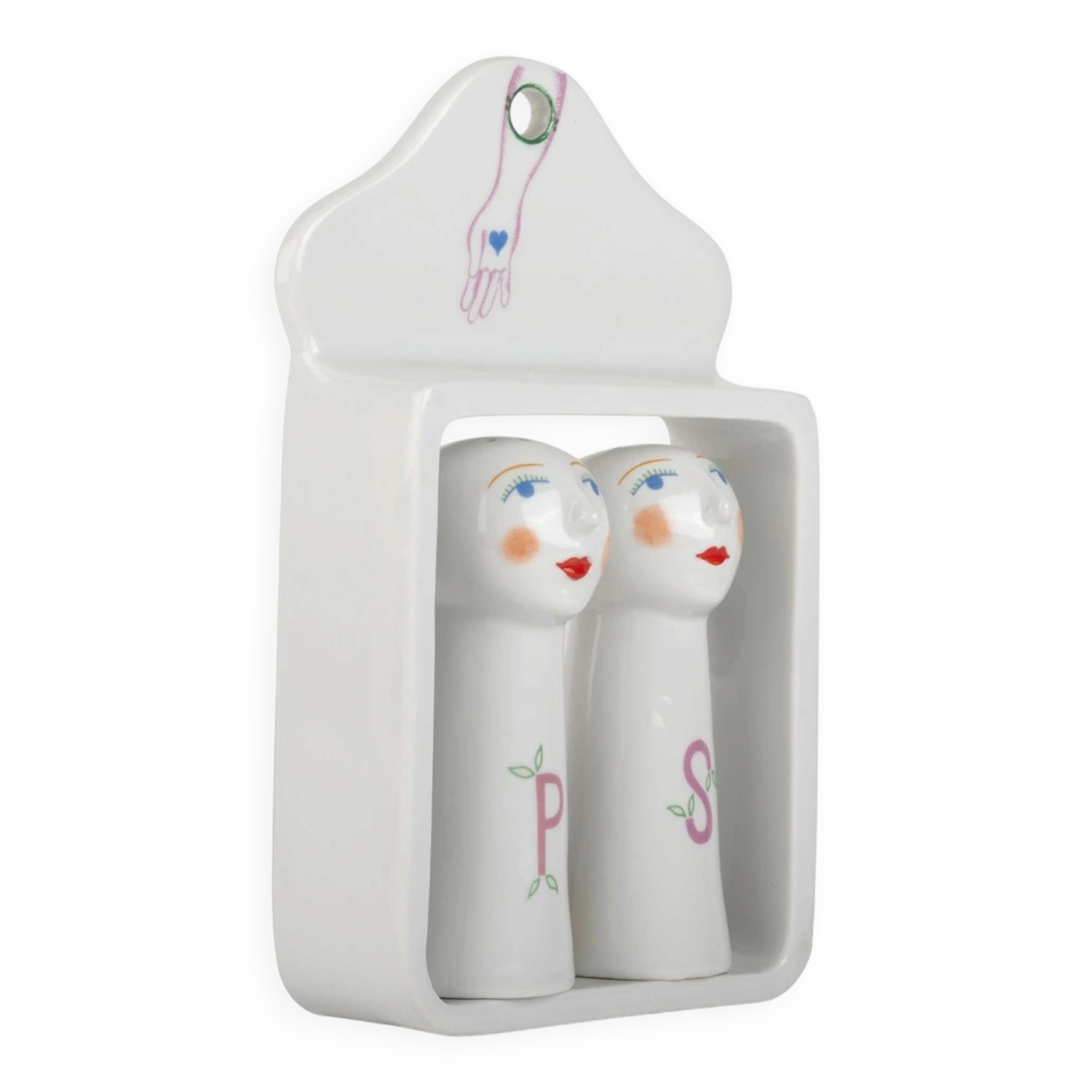 Porcelain salt and pepper pots designed by Jindra Viková