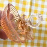 Pink molded double glass salt shaker