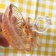 Pink molded double glass salt shaker