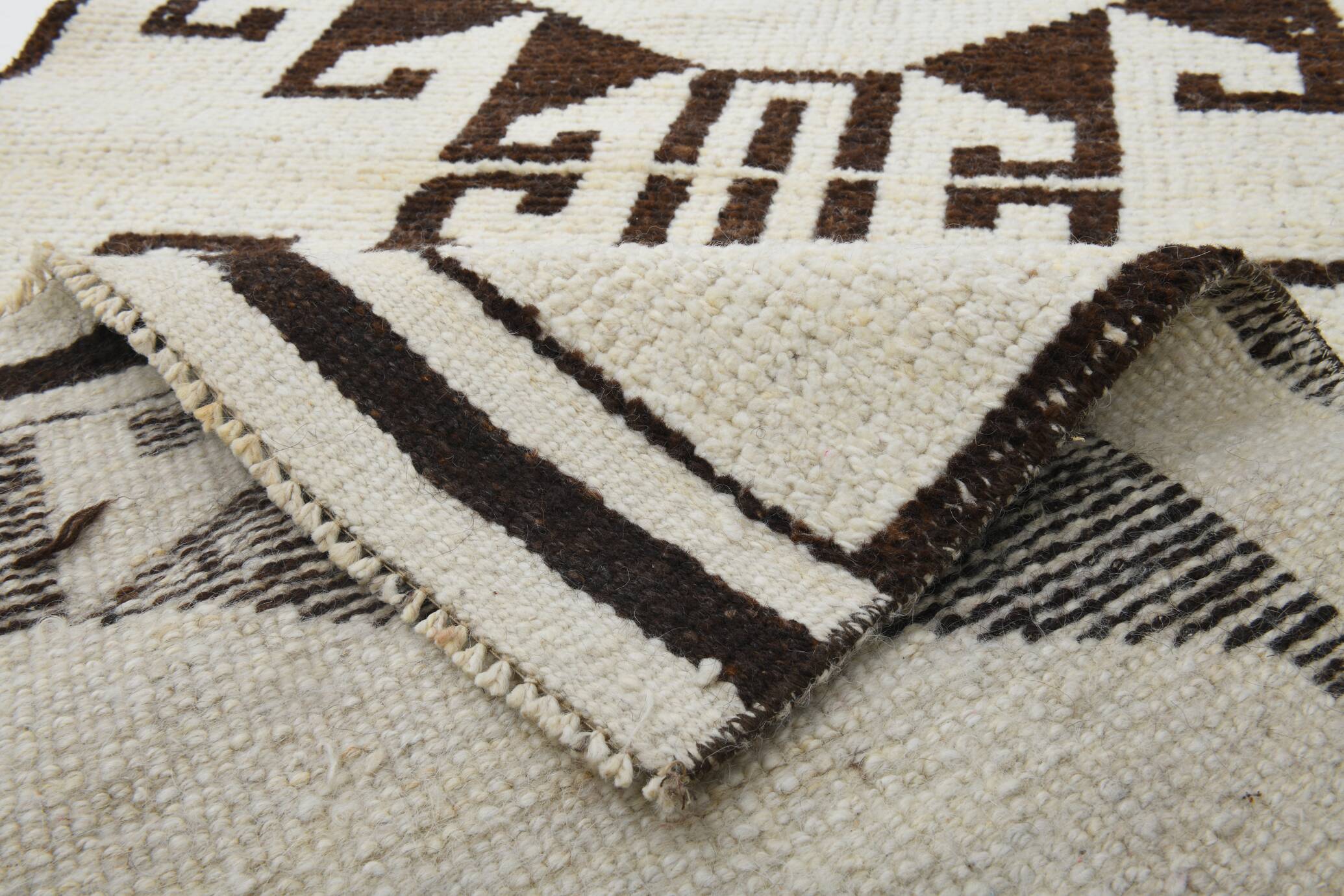 3x12 Rug For Hallway Brown Beige Turkish Runner Rug, 92x364Cm SK 18273