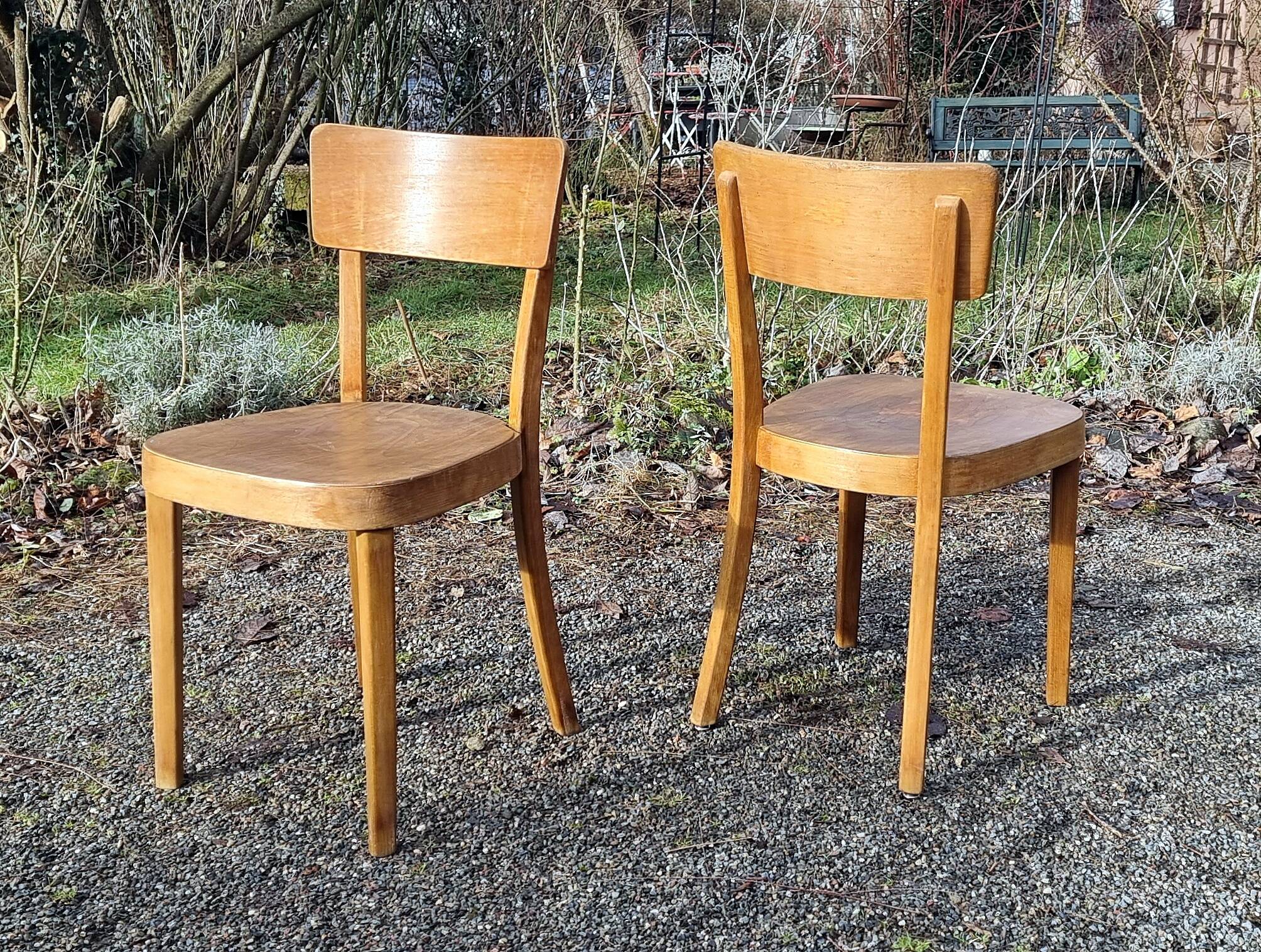 10 chaises bistrot, années 50-60