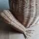 Frog in rattan magazine holder