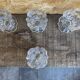Set of 4 vintage conical moulded glass candle holders sully