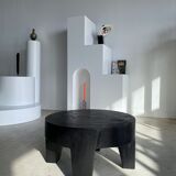 Coffee table en bois massif monoxyle noir