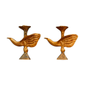Pair of bird candlesticks