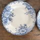 6 assiettes plates en terre de fer Gien "fleur d'automne"