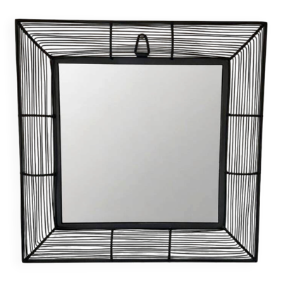 Miroir cadre carré métal moka