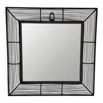 Miroir cadre carré métal moka