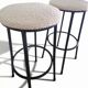 Vintage stools "Black & White", boucle upholstery