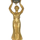 Gilded bronze and marble lamp in Empire style