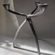 Scandinavian design tripod aluminum candlestick holder silver metal