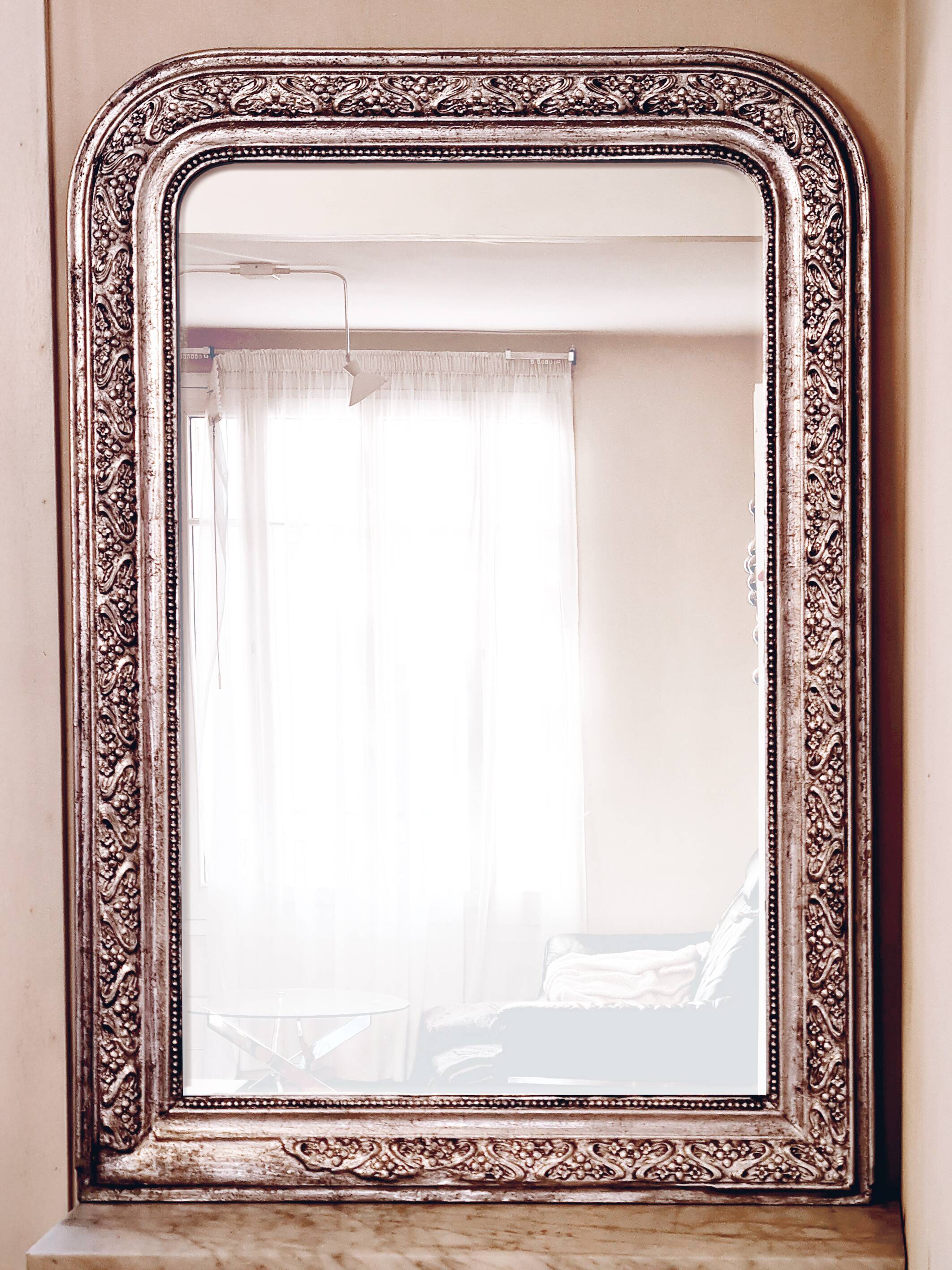 Antique Louis-Philippe mirror "Sidonie" – Art Nouveau decor