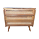 Vintage oak-plated chest of drawers and rattan with compass base as it is.