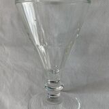 4 glasses of moulded pressed glass wine on foot
