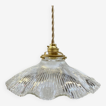 Holophane glass pendant light