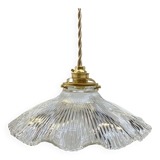 Holophane glass pendant light