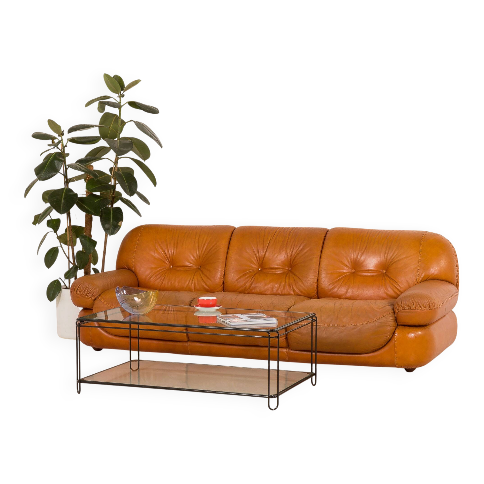 Mobil Girgi Sapporo leather sofa, 1970s