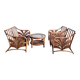 Salon rotin 2 fauteuil un canapé ‘palm Leaf’ Vivai del Sud