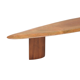 Large boomerang coffee table in natural wood, 206 cm