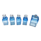 Set of 5 sapphire blue Bohemian crystal toilet bottles.