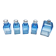 Set of 5 sapphire blue Bohemian crystal toilet bottles.