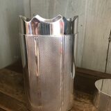 Guilloché silver metal oval cigar box