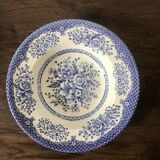 Set of 6 English soup plates, in ironstone ceramic, flower patterns