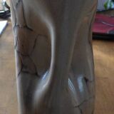 Beige colored vase from the vallauris brand with flower pattern