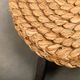 Fireplace Stool in Oak and Straw, France 1950s