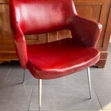 Red armchair 60s in skai
