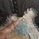 Miroir rectangulaire en verre de Murano aux fleurs bleues – Années 50