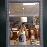 Old mirror beveled patinated blue 62x81cm