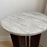 Table d’appoint bois et marbre