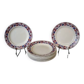 Ensemble de 10 assiettes creuses en terre de fer Sarreguemines modèle "Sermaize"